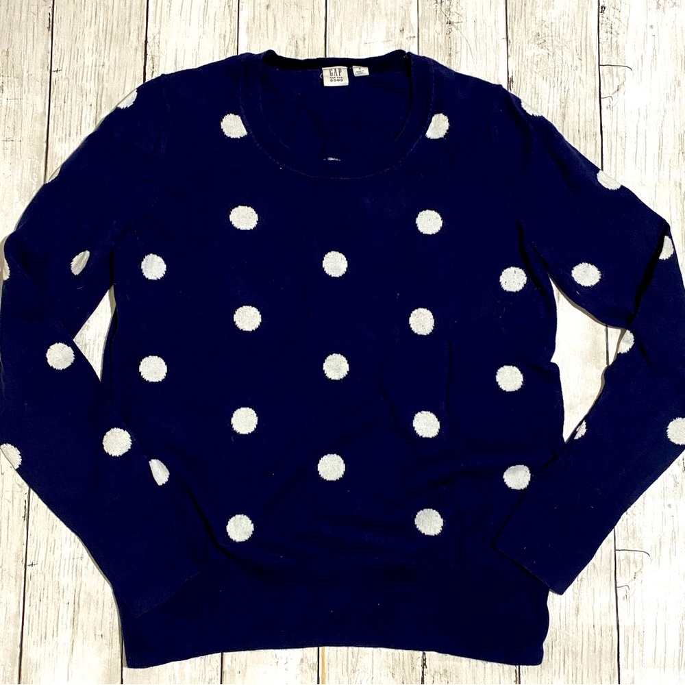 Gap Navy Polka Dot Sweater